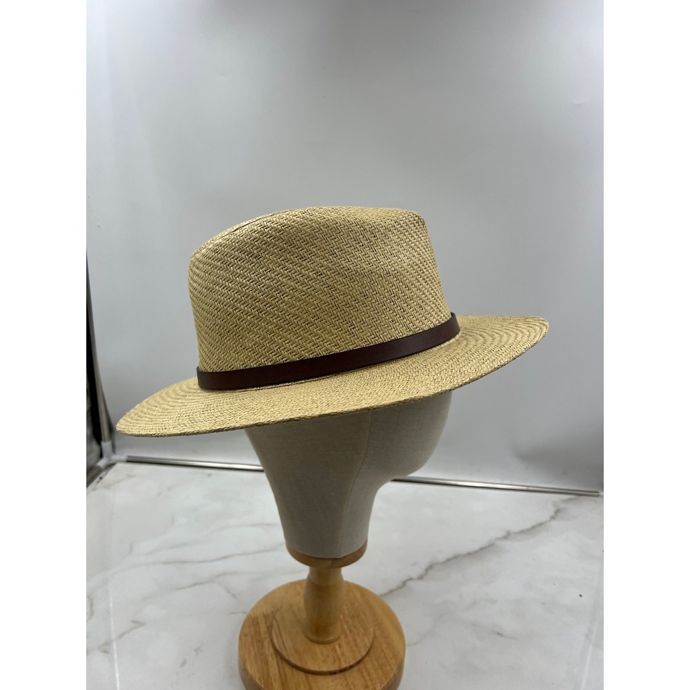 AWEAR2 Kenneth Cole Fedora Hat Men's Size L Tan Brown Straw Band - Picture 4 of 8